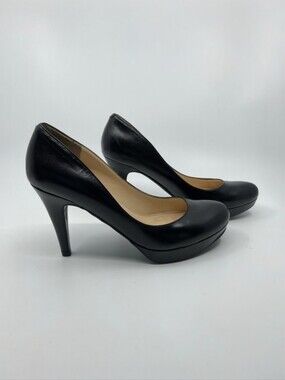 Marc Fisher Leather Platform Pumps Heels Black US 6